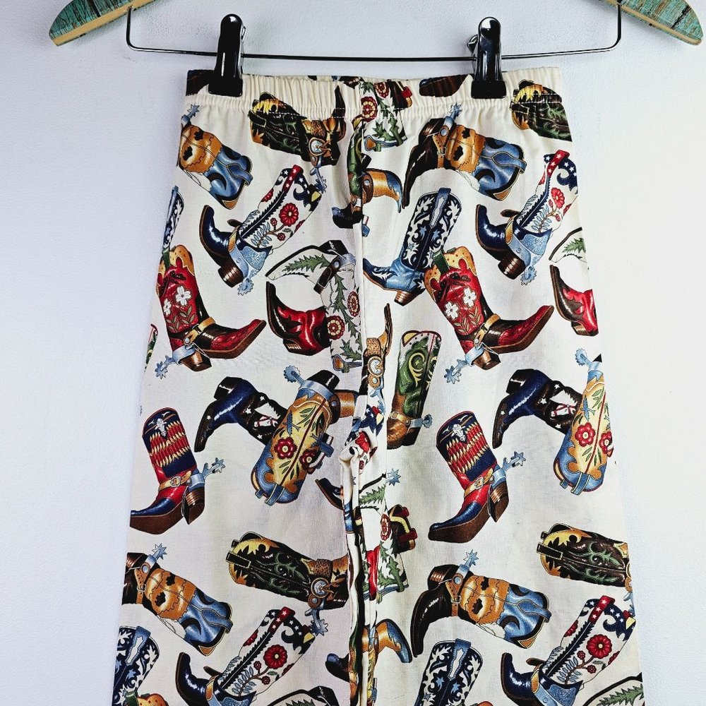 Hannah Kate RARE Boys Cowboy Boots All-Over-Pattern Cuffed Pants, USA, 5 - Picture 4 of 9